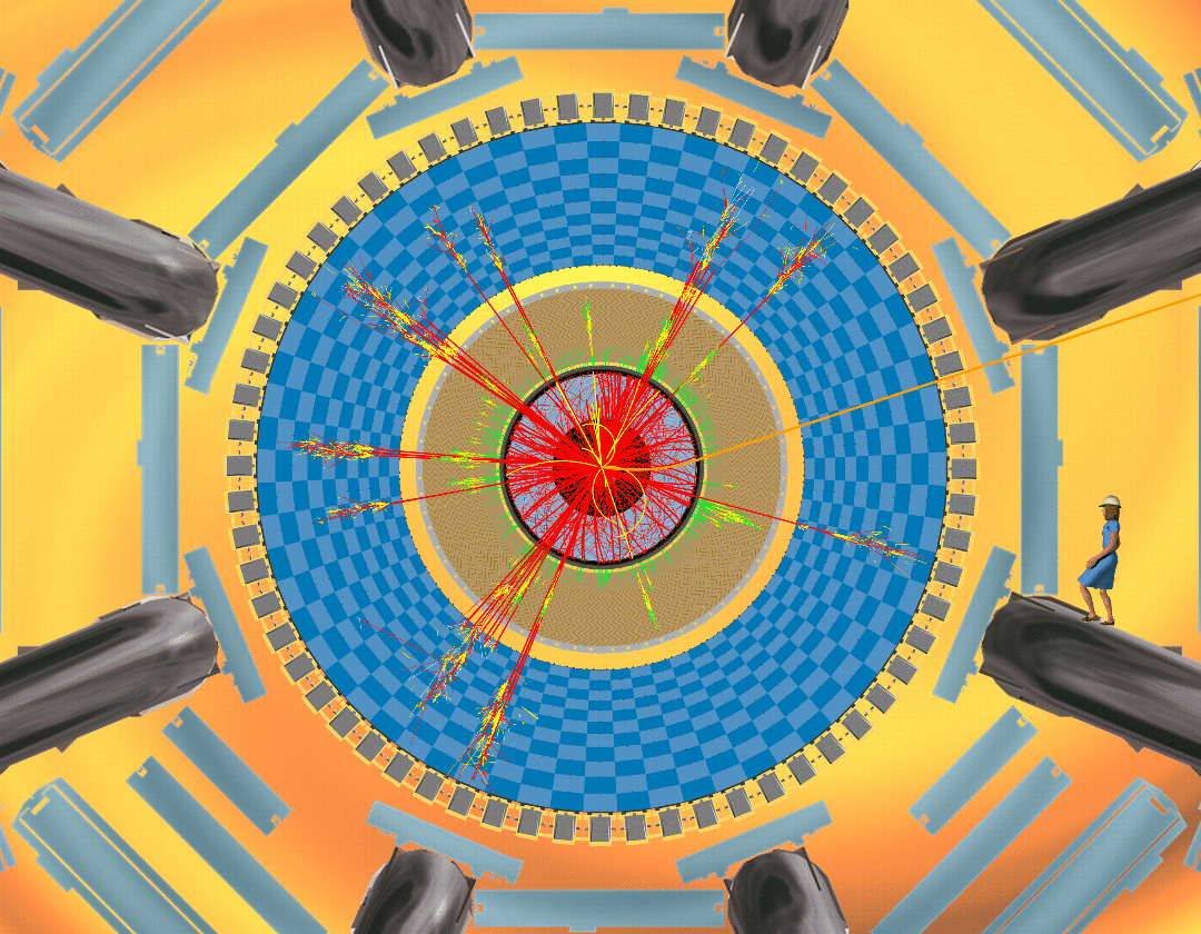 Figure 2: A simulation of a Black Hole event in the ATLAS detector.