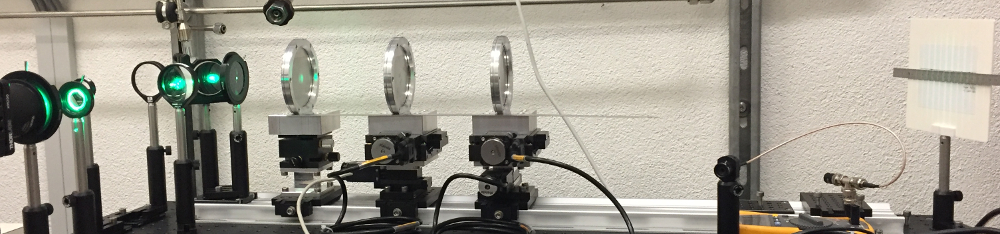 Optical interferometer test bench.